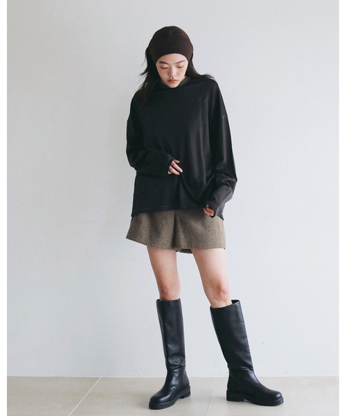 anuke(アンヌーク)の「Herringbone Short Pants(その他パンツ・レディース・ベージュ/チャコールグレー・36inch/38inch)」の3枚目の写真