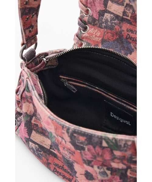 Desigual（デシグアル）の「ピンクフローラルプリント スタッズフラップミニショルダーバッグ（ショルダーバッグ・レディース・マルチ・FREE）」の6枚目の写真