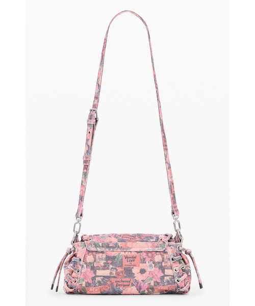 Desigual（デシグアル）の「ピンクフローラルプリント スタッズフラップミニショルダーバッグ（ショルダーバッグ・レディース・マルチ・FREE）」の3枚目の写真