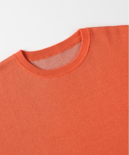 Right-on（ライトオン）の「【Refurbish】バイカラー袖ジャガードニットTシャツ (洗える / ドロップショルダー / 大人きれいめ)（ニット/セーター・メンズ・ブラック/オレンジ/ネイビー・M/L/XL/S）」の18枚目の写真