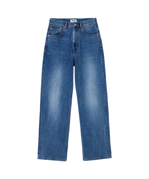 NOHANT(ノアン)の「WASHED STRAIGHT DENIM PANTS-WOMENS MID BLUE(デニムパンツ・レディース・ブルー・SMALL/MEDIUM)」の8枚目の写真