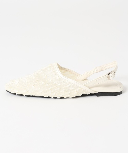 LEPSIM（レプシィム）の「シアーフラットミュールパンプス　656723（パンプス・レディース・ブラック/アイボリー・MEDIUM/LARGE）」の4枚目の写真