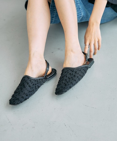 LEPSIM(レプシィム)の「シアーフラットミュールパンプス 656723(パンプス・レディース・ブラック/アイボリー・MEDIUM/LARGE)」の14枚目の写真