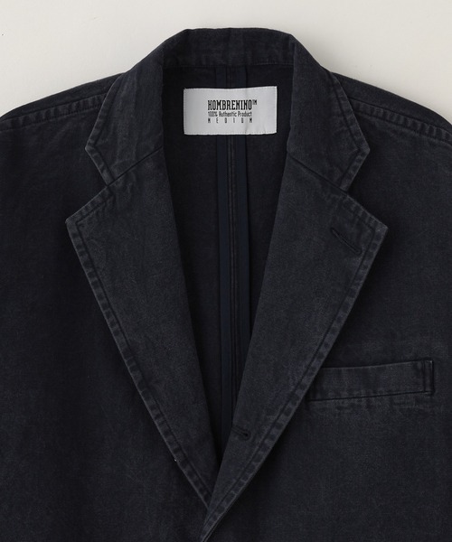styles(スタイルス)の「HOMBRENINO CANVAS 3B JACKET HN0252-JK0002(ブルゾン・メンズ・ネイビー/ブラウン・M/L)」の10枚目の写真