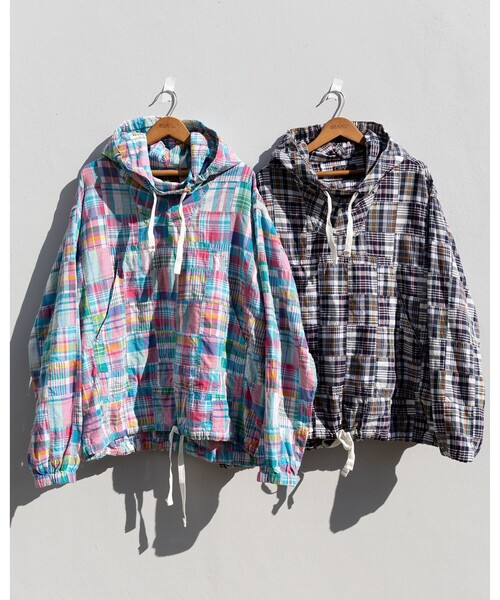 BEAMS PLUS（ビームスプラス）の「MIL Smock Patchwork Madras Pink（ブルゾン・メンズ・ピンク・SMALL/MEDIUM/LARGE/X-LARGE）」の3枚目の写真