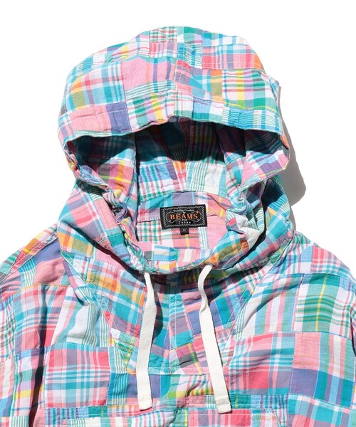 BEAMS PLUS（ビームスプラス）の「MIL Smock Patchwork Madras Pink（ブルゾン・メンズ・ピンク・SMALL/MEDIUM/LARGE/X-LARGE）」の5枚目の写真