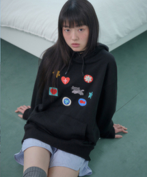 シンボル刺繍フードTシャツ AHP1301 (ブラック)