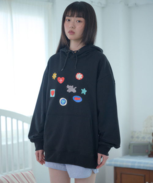 ambler(エムブラー)の「シンボル刺繍フードTシャツ AHP1301 (ブラック)(パーカー・レディース・その他・SMALL/MEDIUM/LARGE)」の3枚目の写真