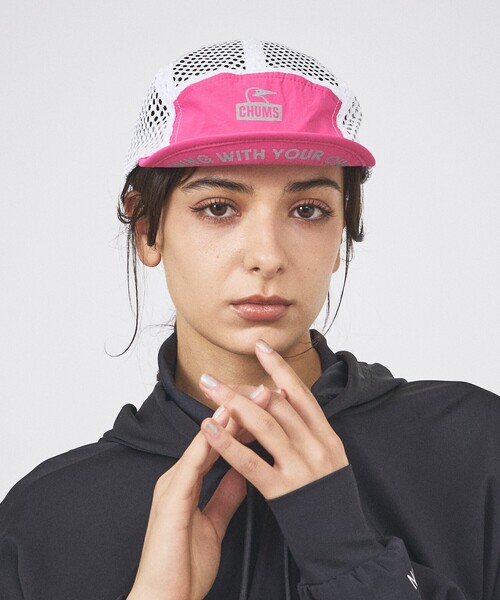 CHUMS（チャムス）の「【CHMUS/チャムス】ランニングメッシュキャップ/ Running Mesh Cap/ユニセックス（キャップ・メンズ・ローズ/その他/グリーン/ブラック・フリー）」の3枚目の写真