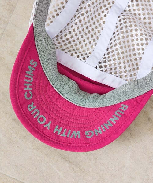 CHUMS（チャムス）の「【CHMUS/チャムス】ランニングメッシュキャップ/ Running Mesh Cap/ユニセックス（キャップ・メンズ・ローズ/その他/グリーン/ブラック・フリー）」の8枚目の写真