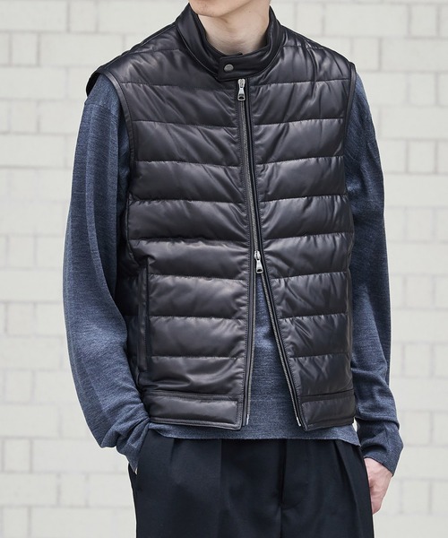 EMMETI / エンメティ：別注 JURI DOWN VEST SP LEATHER：ONLYARK-1