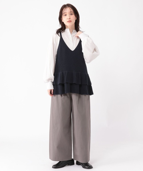 studio CLIP（スタディオクリップ）の「7ゲージティアードキャミソールベスト（ベスト・レディース・ネイビー/ベージュ・FREE）」の20枚目の写真