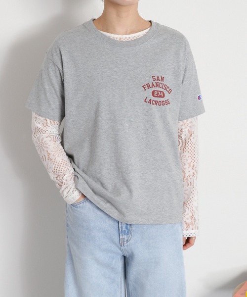 Champion(チャンピオン)の「【Champion】SHORT SLEEVE TEE 2(Tシャツ/カットソー・レディース・ホワイト/グレー・M)」の1枚目の写真