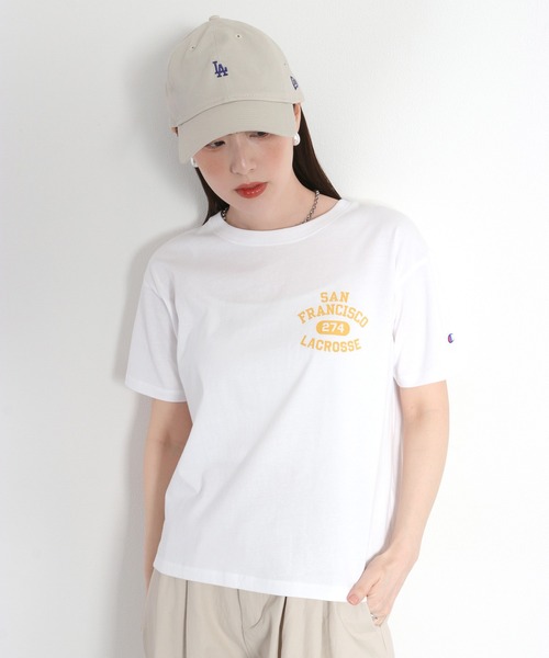 Champion(チャンピオン)の「【Champion】SHORT SLEEVE TEE 2(Tシャツ/カットソー・レディース・ホワイト/グレー・M)」の2枚目の写真