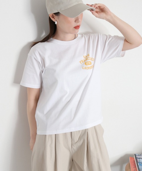 Champion(チャンピオン)の「【Champion】SHORT SLEEVE TEE 2(Tシャツ/カットソー・レディース・ホワイト/グレー・M)」の6枚目の写真