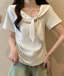 リボン付き半袖Tシャツ