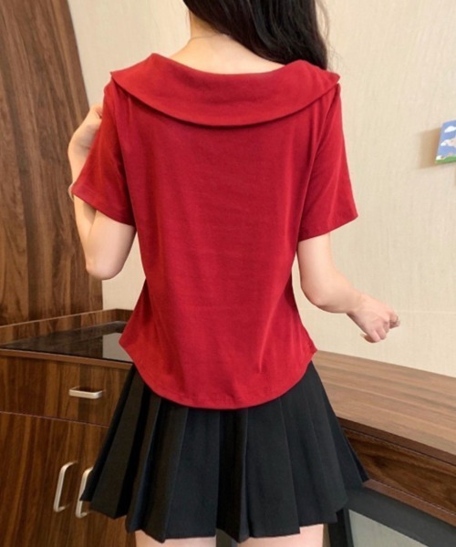 mielu(ミエル)の「リボン付き半袖Tシャツ(Tシャツ/カットソー・レディース・ブラック/イエロー/レッド/ホワイト・FREE)」の18枚目の写真