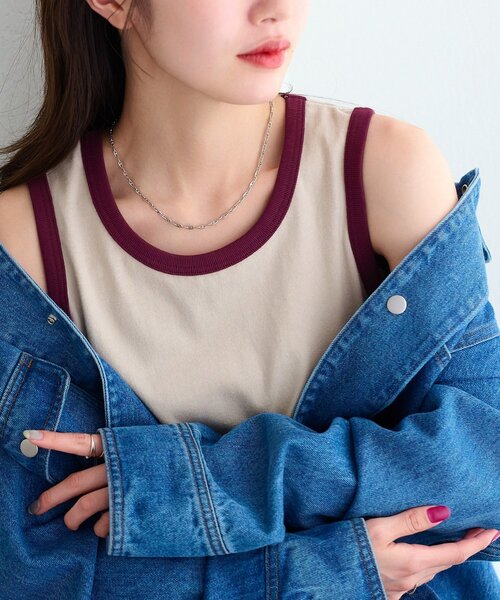 DISCOAT(ディスコート)の「【Enlude】リンガータンク《ユニセックス》(タンクトップ・レディース・ブラック/ブラウン/ベージュ・FREE/SMALL)」の3枚目の写真