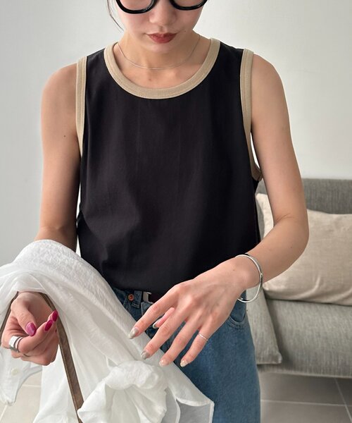 DISCOAT(ディスコート)の「【Enlude】リンガータンク《ユニセックス》(タンクトップ・レディース・ブラック/ブラウン/ベージュ・FREE/SMALL)」の4枚目の写真