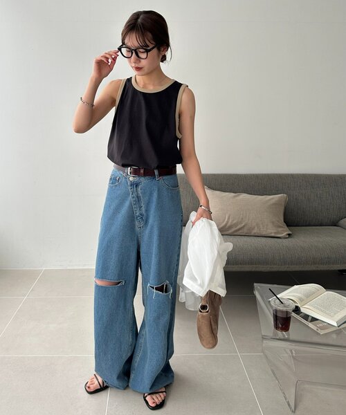 DISCOAT(ディスコート)の「【Enlude】リンガータンク《ユニセックス》(タンクトップ・レディース・ブラック/ブラウン/ベージュ・FREE/SMALL)」の8枚目の写真