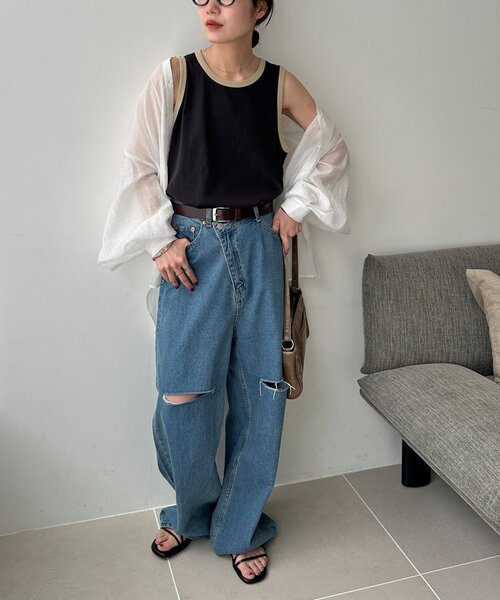 DISCOAT(ディスコート)の「【Enlude】リンガータンク《ユニセックス》(タンクトップ・レディース・ブラック/ブラウン/ベージュ・FREE/SMALL)」の13枚目の写真