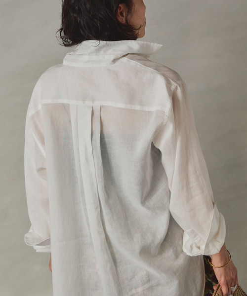 VERMEIL par iena(ヴェルメイユパーイエナ)の「Airy Ramie Over シャツ(シャツ/ブラウス・レディース・ブラック/ブルー/ホワイト・FREE)」の21枚目の写真