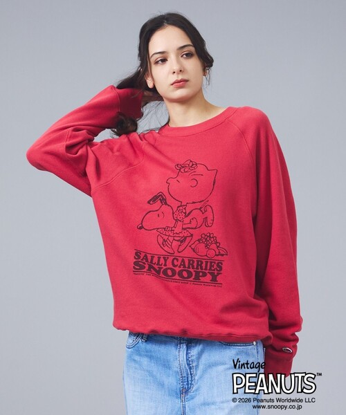 FRUIT OF THE LOOM(フルーツオブザルーム)の「【FRUIT OF THE LOOM/フルーツ・オブ・ザ・ルーム】FRUIT OF THE LOOM×PEANUTS甘編み裏毛スウェット/FTL81686200(スウェット・メンズ・チャコールグレー/ライム/スミクロ/レッド/サックスブルー/アイボリー・M/L)」の6枚目の写真
