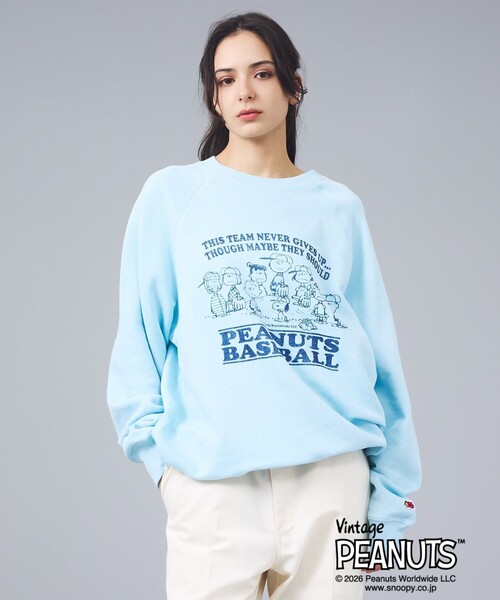 FRUIT OF THE LOOM(フルーツオブザルーム)の「【FRUIT OF THE LOOM/フルーツ・オブ・ザ・ルーム】FRUIT OF THE LOOM×PEANUTS甘編み裏毛スウェット/FTL81686200(スウェット・メンズ・チャコールグレー/ライム/スミクロ/レッド/サックスブルー/アイボリー・M/L)」の5枚目の写真