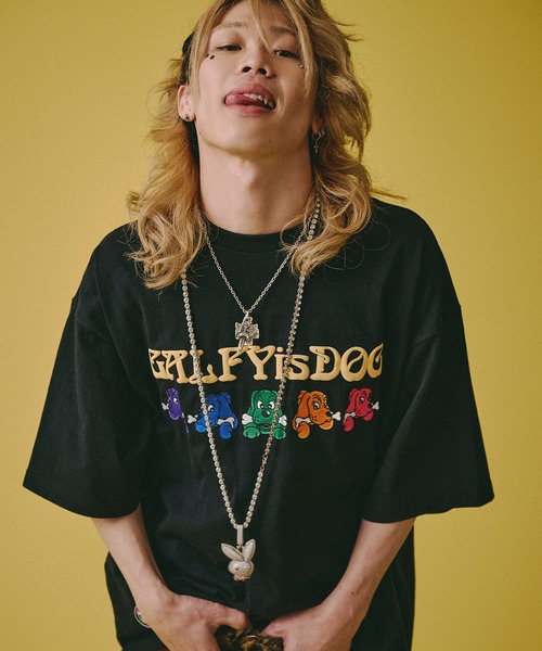 GALFY（ガルフィー）の「【GALFY/ガルフィー】復刻GALFY is DOG  Tee（Tシャツ/カットソー・メンズ・ブラック/オフホワイト/ピンク・L/XL/M）」の2枚目の写真