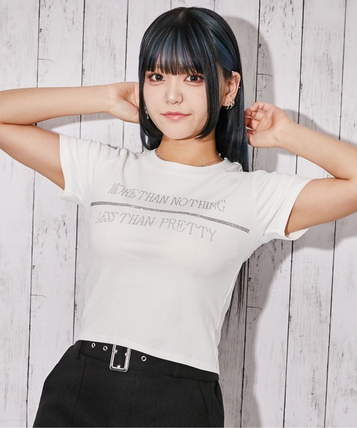GORGE(ゴージ)の「《ラインストーン・ロゴ》Tシャツ/ストリート×Y2K/春夏/全3色(Tシャツ/カットソー・レディース・ブラック/ホワイト/ピンク・F)」の18枚目の写真