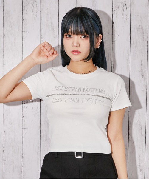 GORGE(ゴージ)の「《ラインストーン・ロゴ》Tシャツ/ストリート×Y2K/春夏/全3色(Tシャツ/カットソー・レディース・ブラック/ホワイト/ピンク・F)」の17枚目の写真
