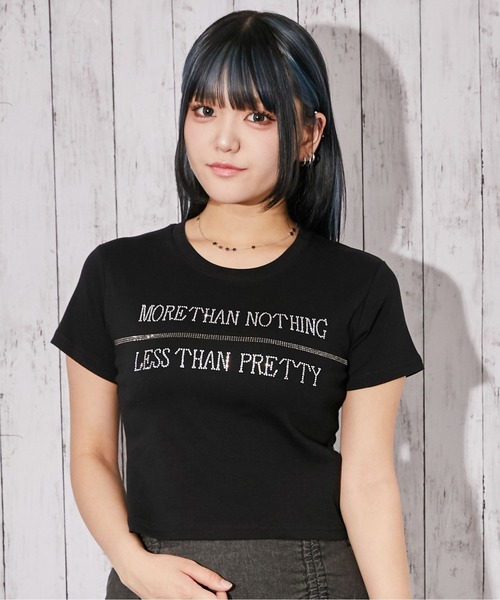 GORGE(ゴージ)の「《ラインストーン・ロゴ》Tシャツ/ストリート×Y2K/春夏/全3色(Tシャツ/カットソー・レディース・ブラック/ホワイト/ピンク・F)」の12枚目の写真