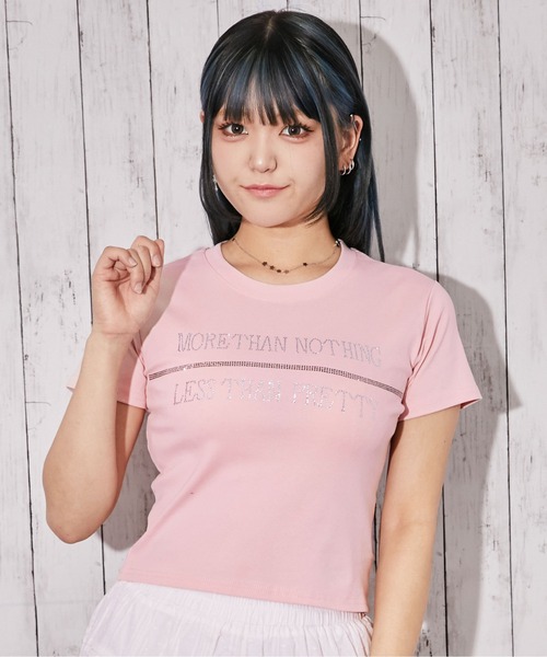 GORGE(ゴージ)の「《ラインストーン・ロゴ》Tシャツ/ストリート×Y2K/春夏/全3色(Tシャツ/カットソー・レディース・ブラック/ホワイト/ピンク・F)」の8枚目の写真