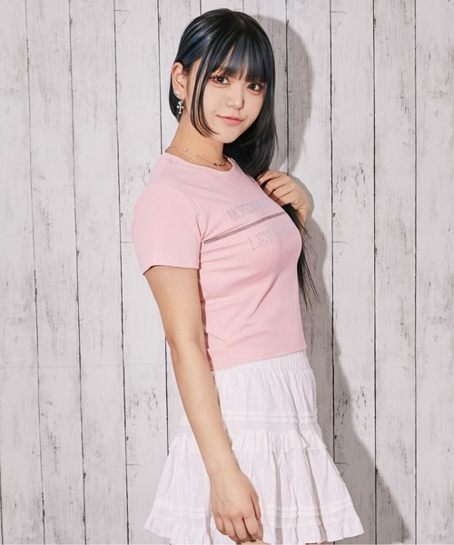 GORGE(ゴージ)の「《ラインストーン・ロゴ》Tシャツ/ストリート×Y2K/春夏/全3色(Tシャツ/カットソー・レディース・ブラック/ホワイト/ピンク・F)」の6枚目の写真