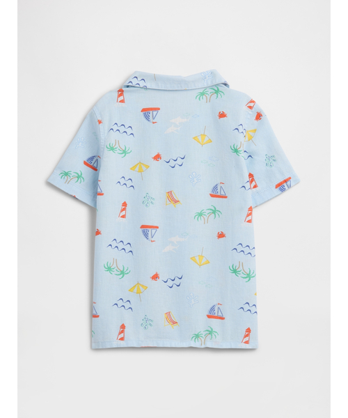 GAP（ギャップ）の「babyGap ブラナンベア リネンブレンド バケーションシャツ（シャツ/ブラウス・キッズ・ブルー・90cm/95cm/100cm/105cm/110cm/70cm/80ｃｍ）」の2枚目の写真