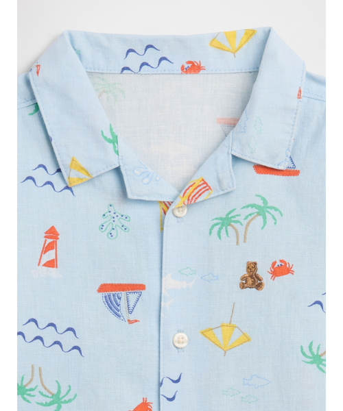 GAP（ギャップ）の「babyGap ブラナンベア リネンブレンド バケーションシャツ（シャツ/ブラウス・キッズ・ブルー・90cm/95cm/100cm/105cm/110cm/70cm/80ｃｍ）」の3枚目の写真