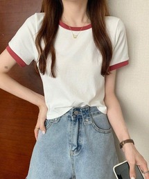 【トレンドライク】コンパクトリンガーTシャツ
