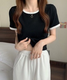 【トレンドライク】コンパクトリンガーTシャツ