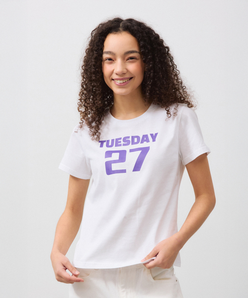 RMRN(アルエームアルエヌ)の「CLUB 27 T-SHIRT(Tシャツ/カットソー・レディース・ミント/PINK/ブラック/レッド/バイオレット・FREE)」の6枚目の写真