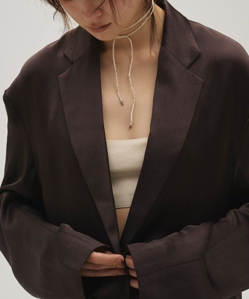 TODAYFUL(トゥデイフル)の「Satin Over Jacket 12610103(テーラードジャケット・レディース・ブラウン/オフホワイト/ブラック・36/38)」の10枚目の写真
