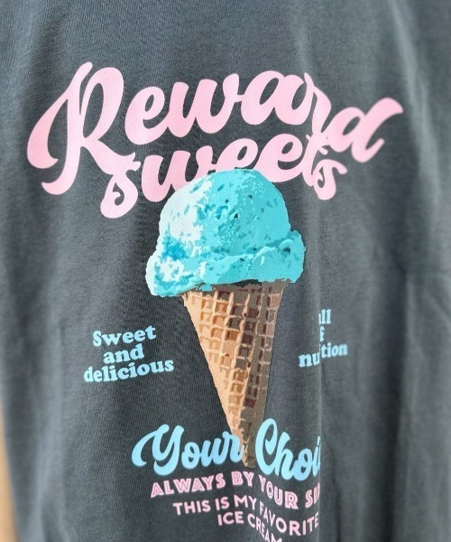 Right-on(ライトオン)の「VIVIAN BLUE(ヴィヴィアンブルー)スイーツプリントTシャツ(Tシャツ/カットソー・キッズ・ピンク/ダークグレー・110/120/130/140/150/160)」の13枚目の写真