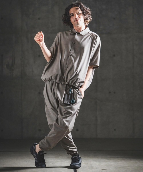 GLIMCLAP(グリムクラップ)の「mp14930- Bamboo Blend Chambray Gathered Hem Pants バルーンパンツ(202-043-gls-cg)(その他パンツ・メンズ・ブラウン/ネイビー/ブラック・S/M/L)」の12枚目の写真