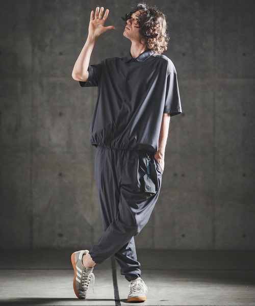 GLIMCLAP(グリムクラップ)の「mp14930- Bamboo Blend Chambray Gathered Hem Pants バルーンパンツ(202-043-gls-cg)(その他パンツ・メンズ・ブラウン/ネイビー/ブラック・S/M/L)」の20枚目の写真