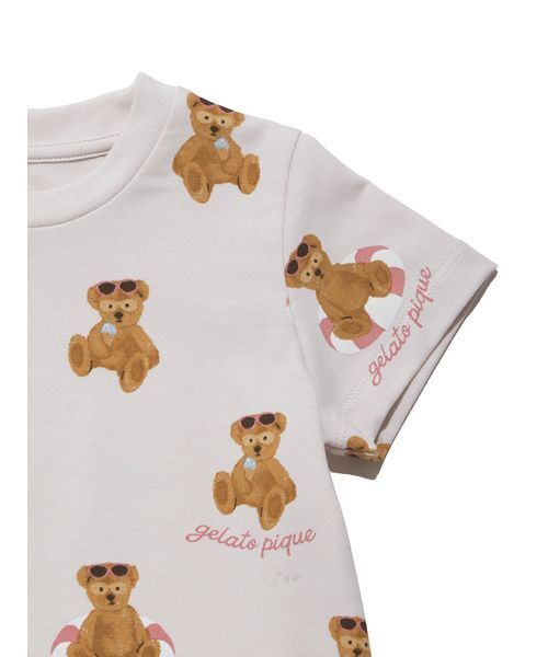 gelato pique(ジェラートピケ)の「【BABY】【接触冷感】サマーベア柄ロンパース(ロンパース・キッズ・ピンク/ネイビー・80/70)」の8枚目の写真