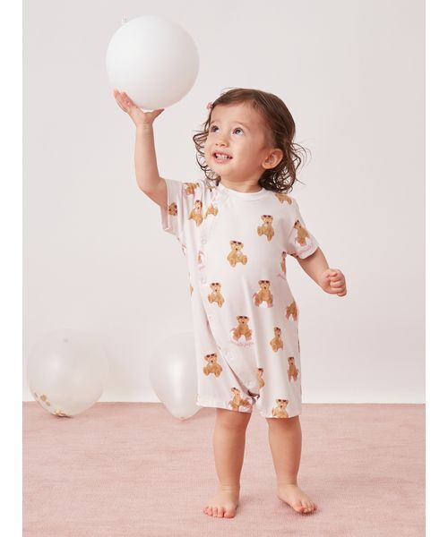 gelato pique(ジェラートピケ)の「【BABY】【接触冷感】サマーベア柄ロンパース(ロンパース・キッズ・ピンク/ネイビー・80/70)」の14枚目の写真