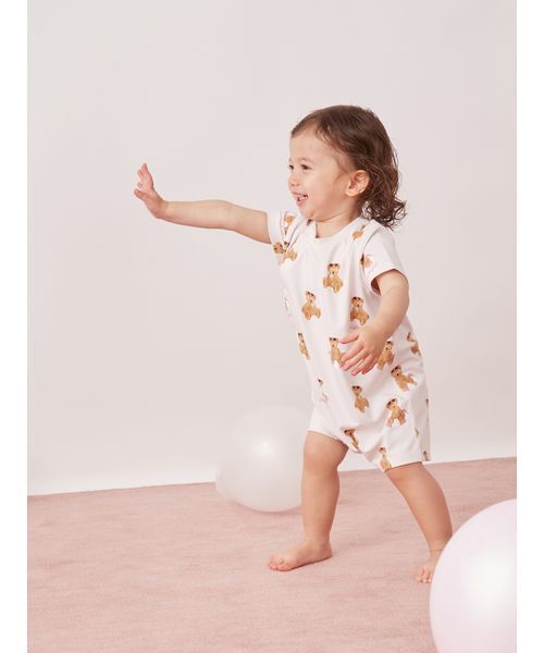 gelato pique(ジェラートピケ)の「【BABY】【接触冷感】サマーベア柄ロンパース(ロンパース・キッズ・ピンク/ネイビー・80/70)」の15枚目の写真