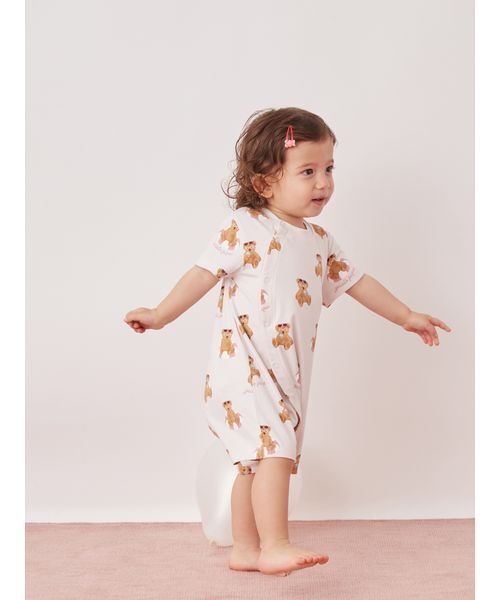 gelato pique(ジェラートピケ)の「【BABY】【接触冷感】サマーベア柄ロンパース(ロンパース・キッズ・ピンク/ネイビー・80/70)」の16枚目の写真