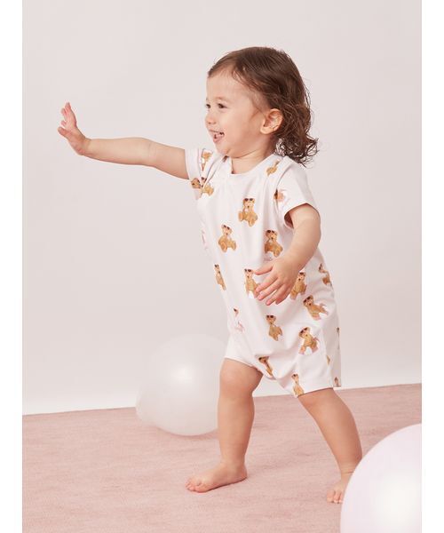 gelato pique(ジェラートピケ)の「【BABY】【接触冷感】サマーベア柄ロンパース(ロンパース・キッズ・ピンク/ネイビー・80/70)」の17枚目の写真