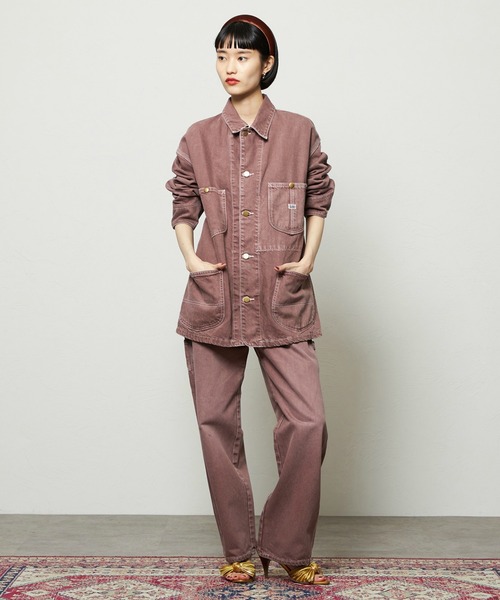 Lee(リー)の「Lee/リー レディース ロコジャケット DUNGAREES【セットアップ対応】(カバーオール・レディース・ブラウン/チャコール・MEDIUM/SMALL)」の2枚目の写真