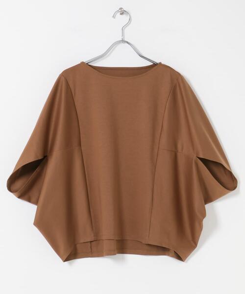 URBAN RESEARCH ROSSO WOMEN(アーバンリサーチ ロッソ)の「『WEB/一部店舗限定』UVカットクールタッチ5分袖ドルマンプルオーバー(Tシャツ/カットソー・レディース・キャメル/ネイビー/オフホワイト・FREE)」の15枚目の写真